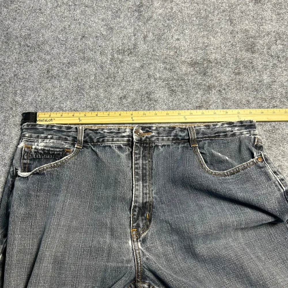 Monarchy Baggy Skater Jeans Gray Faded Wash Y2K Vintage 90s Size 38x32